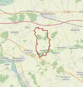 Poziția localității Hangard