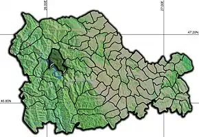 Amplasarea în cadrul județului