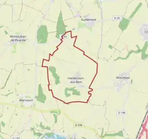 Poziția localității Hardecourt-aux-Bois