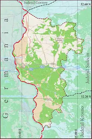 Słubice se află în Județul Słubice