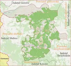 Sulęcin se află în Județul Sulęcin