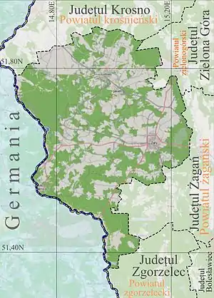 Żary se află în Județul Żary