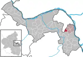 Poziția  Harxheim pe harta districtului Mainz-Bingen