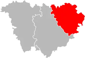 Arondismentul Yssingeaux în cadrul departamentului Haute-Loire