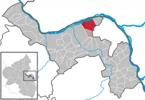 Poziția  Heidesheim am Rhein pe harta districtului Mainz-Bingen