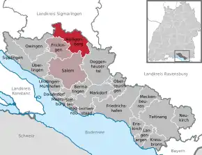 Poziția  Heiligenberg pe harta districtului Bodenseekreis