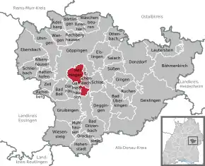 Poziția localității Heiningen