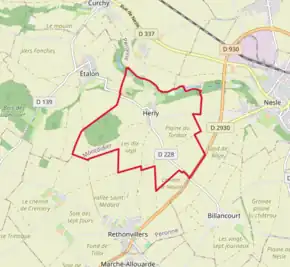 Poziția localității Herly