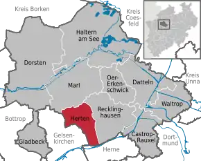 Poziția localității Herten