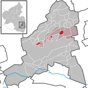 Poziția  Herxheim am Berg pe harta districtului Bad Dürkheim