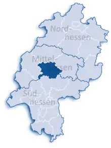 Poziția regiunii Gießen