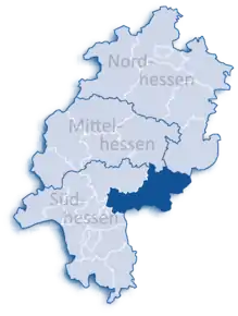 Poziția regiunii Main-Kinzig-Kreis