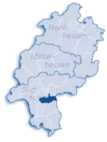 Poziția regiunii Districtul Offenbach