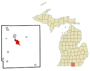 Poziția localității Hillsdale, Michigan