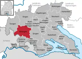 Poziția  Hilzingen pe harta districtului Konstanz