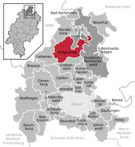 Poziția localității Hofgeismar
