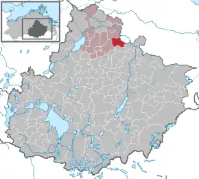 Poziția  Hohenmocker pe harta districtului Mecklenburgische Seenplatte