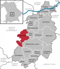 Poziția localității Hohenwart