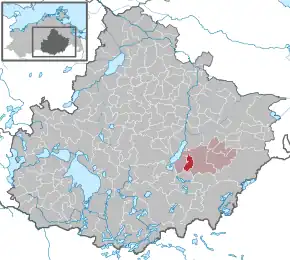 Poziția  Holldorf pe harta districtului Mecklenburgische Seenplatte