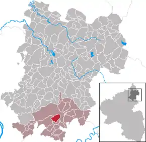 Poziția  Holler pe harta districtului Westerwaldkreis