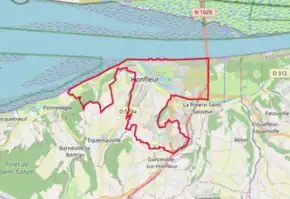 Poziția localității Honfleur