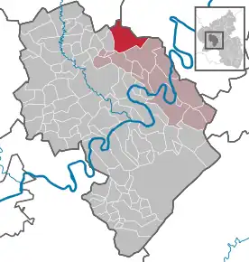 Poziția ortsgemeinde Hontheim pe harta districtului Bernkastel-Wittlich