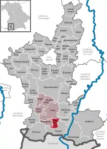 Poziția localității Hopferau