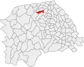 Amplasarea în cadrul județului