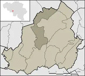 Poziția satului pe harta orașului La Louvière