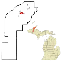 Poziția localității Houghton