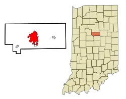 Localizare Kokomo in the state of Indiana
