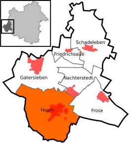 Poziția localității Hoym