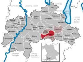 Poziția localității Huglfing