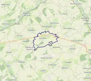 Poziția localității Humières