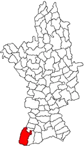 Amplasarea în cadrul județului