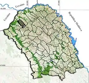 Amplasarea în cadrul județului