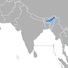 Răspândirea geografică a limbii assameze