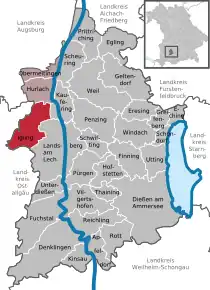 Poziția localității Igling