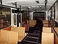 Interior autobuz Ikarus 280 ca și cele folosite în Baia Mare.