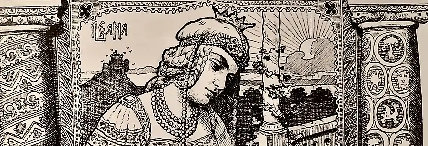 Ilustrație pentru revista Ileana, de Ludovic Basarab, dată necunoscută, cerneală pe hârtie