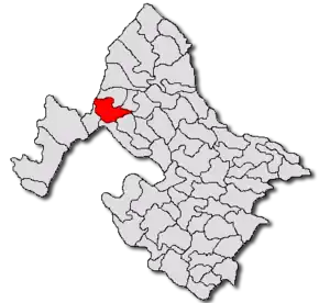 Amplasarea în cadrul județului