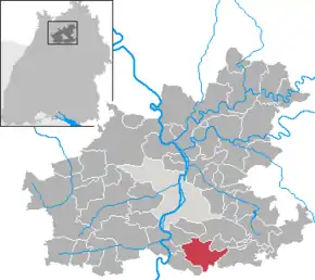 Poziția  Ilsfeld pe harta districtului Heilbronn