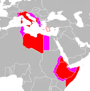 Imperiul colonial italian la apogeu în 1941