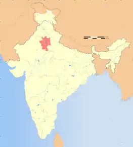 Poziția localității Teritoriul național al capitalei Indiei