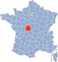 Poziția regiunii Indre