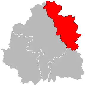 Arondismentul Issoudun în cadrul departamentului Indre