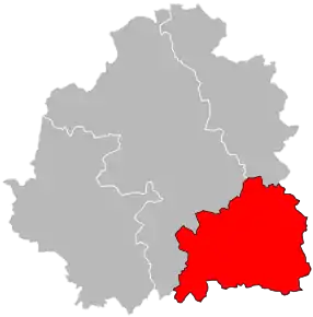 Arondismentul La Châtre în cadrul departamentului Indre