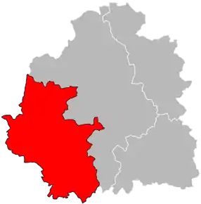 Arondismentul Le Blanc în cadrul departamentului Indre