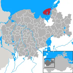 Poziția  Insel Poel pe harta districtului Nordwestmecklenburg