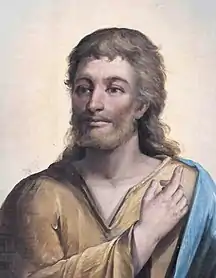 Autoportret ca Ioan Botezătorulpe icoana împărătească de pe iconostasul bisericii ortodoxe din Nădlac